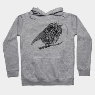 Mechanical Owl | Line Art Hoodie